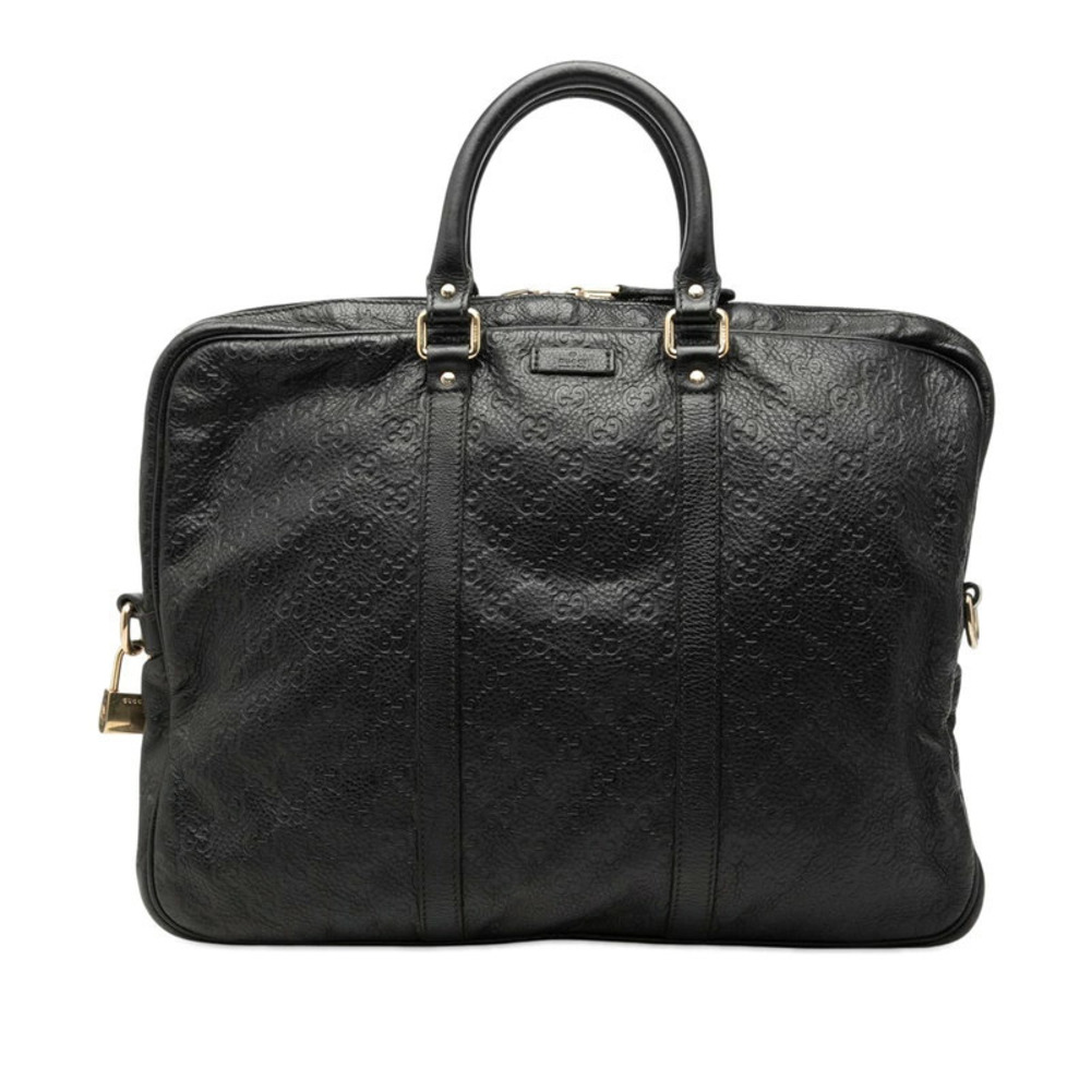 Gucci Guccissima Business Bag Black Leather
